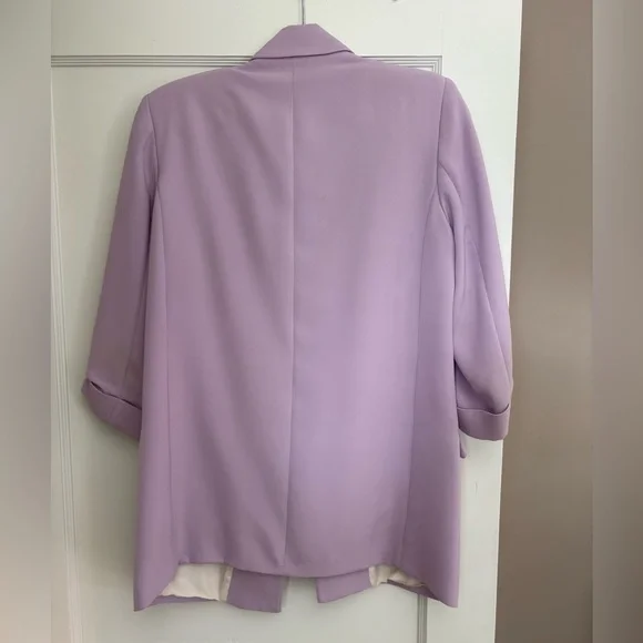 ZARA Lavender Cuffed Blazer - Picture 3 of 6